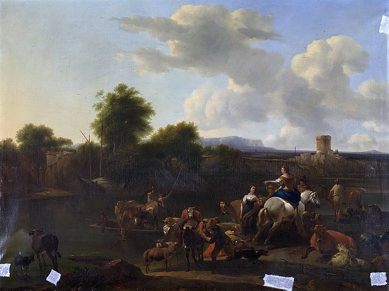Berchem, Nicolaes Pietersz. -- Het ponteveer, 1700-1799. Rijksmuseum: part 4