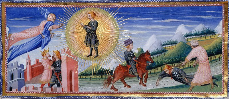 156 Dante witnessing the death of Cacciaguida, Divina Commedia