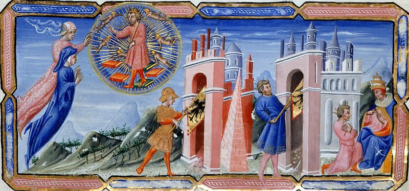139 Dante and Beatrice before Justinian, who recounts the history of the Roman Empire, Divina Commedia