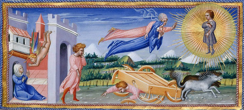 158 Dante being shown the legend of Hippolytus, Divina Commedia