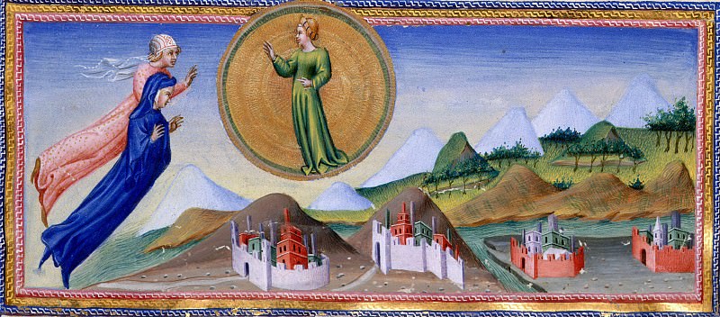 145 Dante and Beatrice before Folco, Divina Commedia