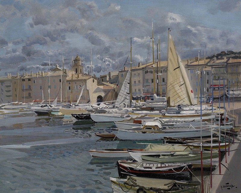 Gabriel Deschamps The Harbour St Tropez 32726 2426. часть 2 -- European art Европейская живопись