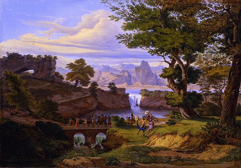 EMIL LUDWIG LГ–HR Italianate landscape with the Triumph of Silenus 32227 172. часть 2 -- European art Европейская живопись