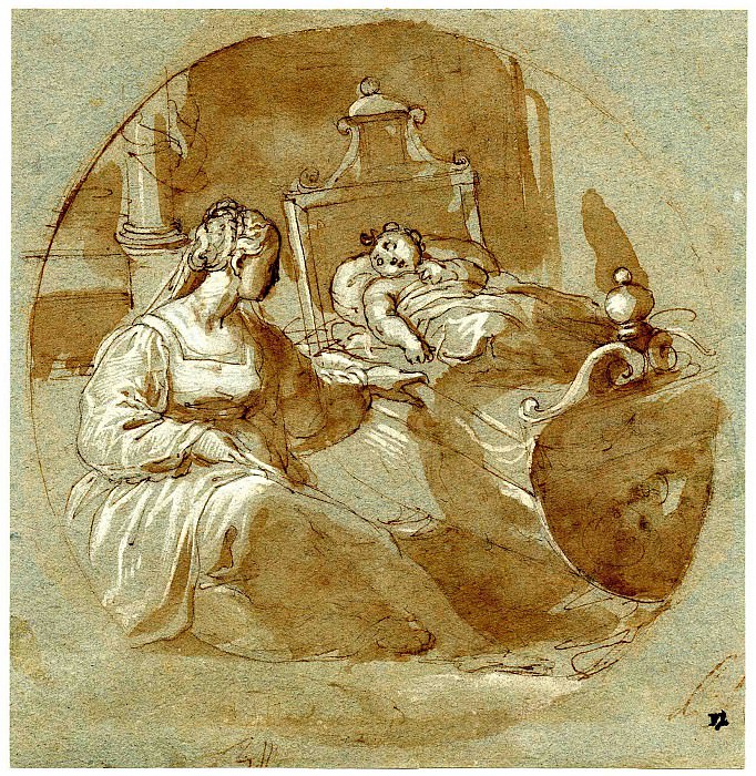 Federico ZUCCARO Woman Rocking her Child 18585 172. часть 2 - европейского искусства Европейская живопись