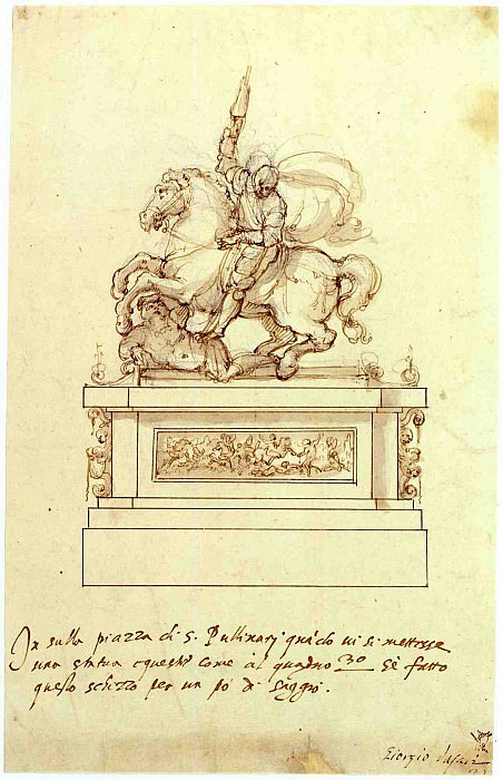 GIOVAN BATTISTA NALDINI Design for an Equestrian Statue 11357 172. часть 2 - европейского искусства Европейская живопись