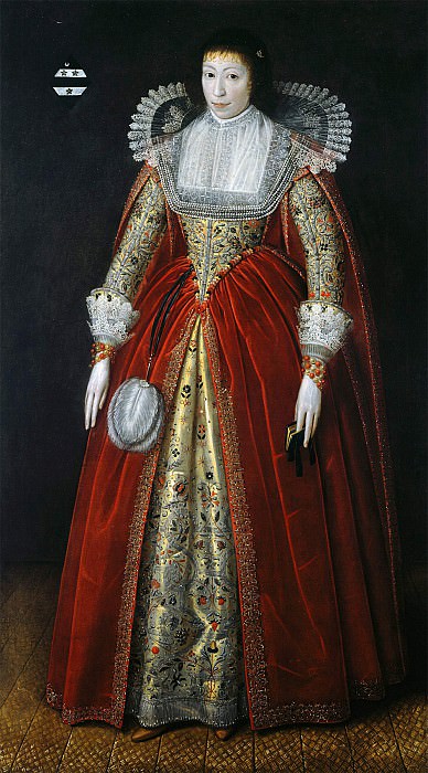 English School c 1620 Elizabeth Lady Style of Wateringbury i 32748 321. часть 2 -- European art Европейская живопись