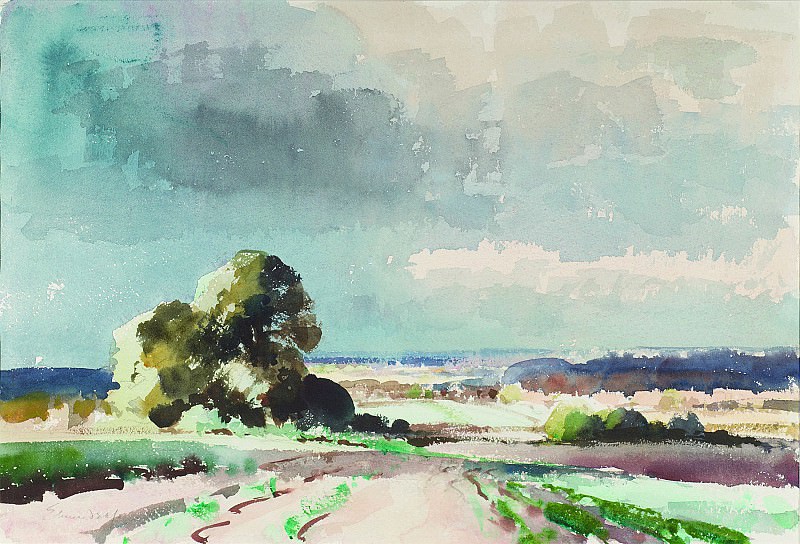 Edward Seago Landscape near Summerton Norfolk 30204 20. часть 2 - европейского искусства Европейская живопись