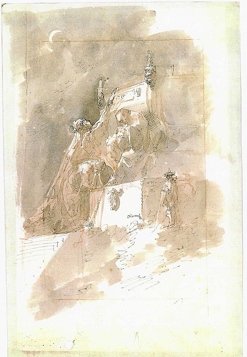 GIUSEPPE BERNADINO BISON Figures Mourning at a Tomb 11332 172. часть 2 -- European art Европейская живопись