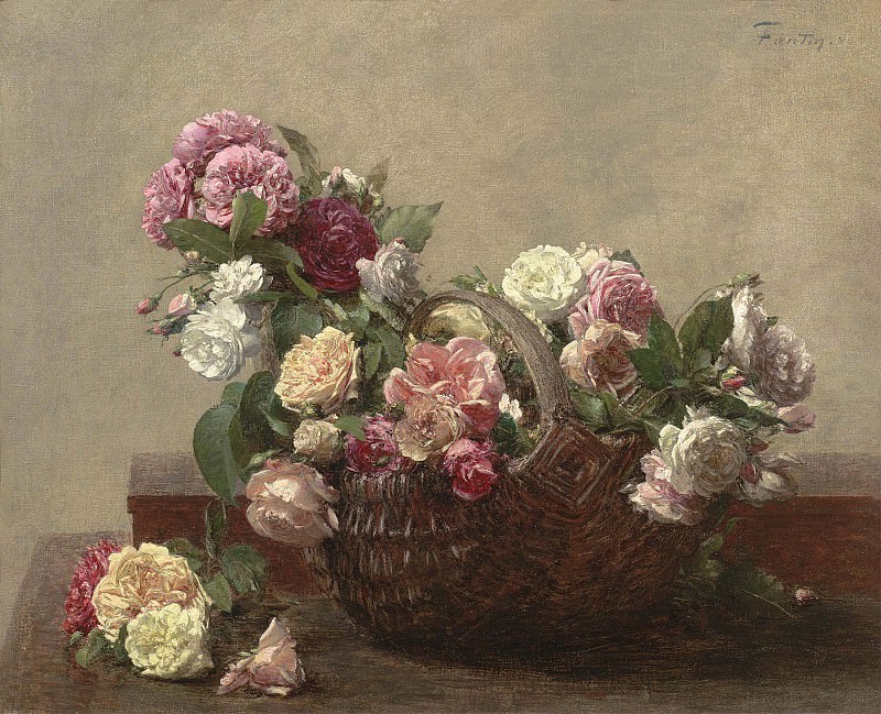 Henri Fantin Latour Panier de roses 98119 20. часть 2 -- European art Европейская живопись