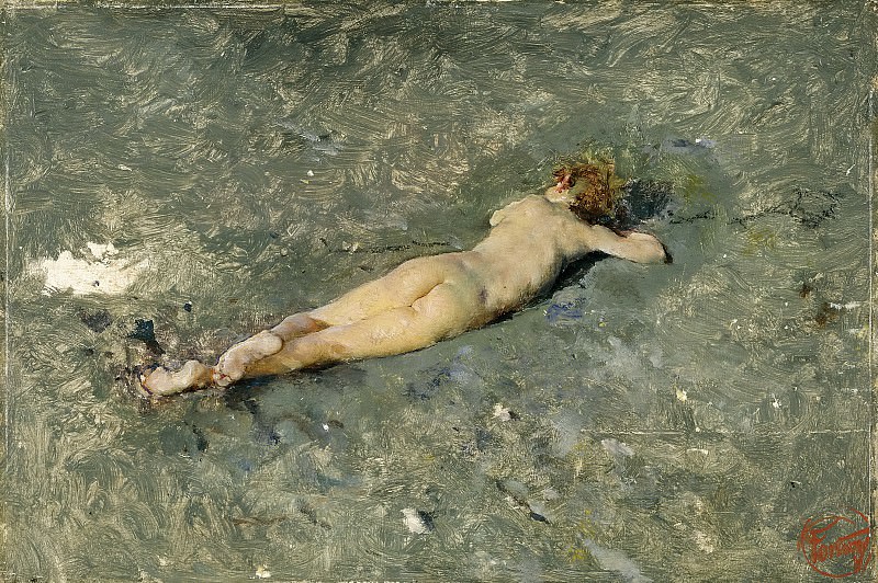 Fortuny Marsal, Mariano -- Desnudo en la playa de Portici. Part 5 Prado Museum