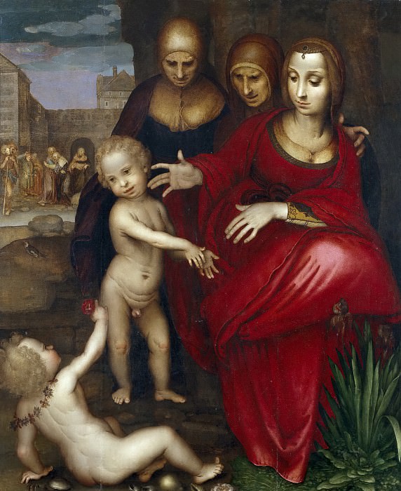 Яньес де ла Альмедина, Фернандо -- Богородица, Свв Анна и Елизавета и маленькие Иисус с Иоанном. часть 5 Музей Прадо