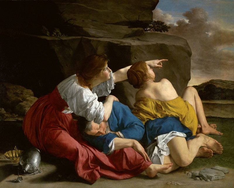 Джентилески Орацио (1562 Пиза - 1647 Лондон) - Лот с дочерьми (152х189 см) ок1622. J. Paul Getty Museum