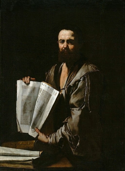 Ribera Jusepe de (1591 Xativa - 1652 Naples) - Philosopher (125x92 cm) 1630-35. J. Paul Getty Museum