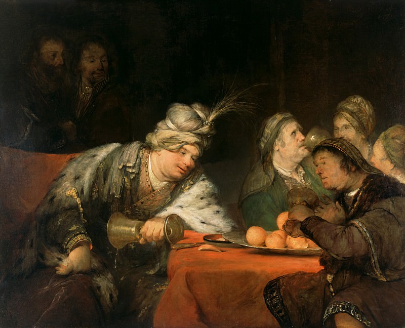 Гелдер Арт де (Дордрехт 1645-1727) - Пир Артаксеркса (112х140 см) 1680-е. Музей Гетти