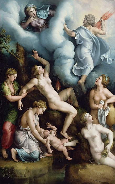 Romano Giulio (Giulio Pippi) (1499 Rome - 1546 Mantua) - The Birth of Bacchus (126x79 cm) 1530s. J. Paul Getty Museum