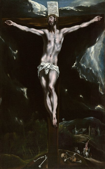Greco El (Domenico Theotokopulis) (1541 Candia - 1614 Toledo) - Crucifixion (82x52 cm) 1600-10. J. Paul Getty Museum
