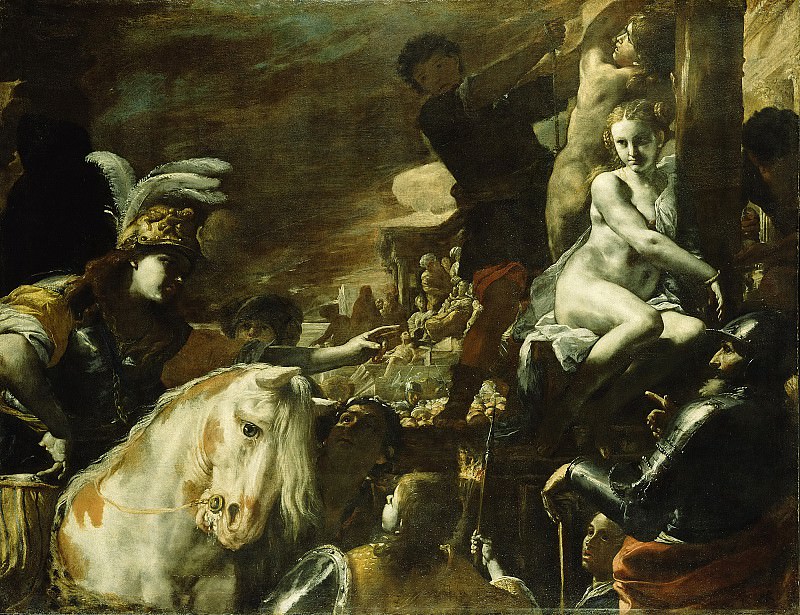 Прети Маттиа (Кавалер Калабрезе) (1613 Таверна Калабрия - 1699 Ла Валетта) - Клоринда спасает Олиндо и Софронию (178х232 см) ок1660. Музей Гетти