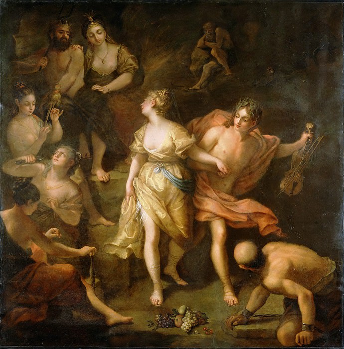 Рау Жан (1677 Монпелье - 1734 Париж) - Орфей и Эвридика (205х203 см) ок1709. J. Paul Getty Museum