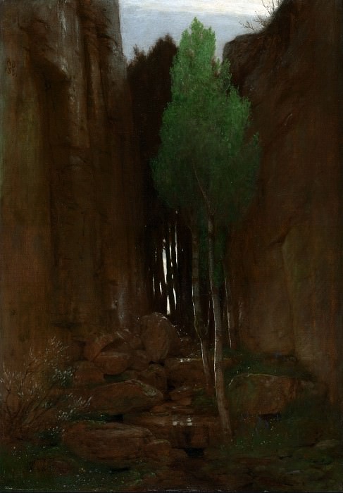 Бёклин Арнольд (1827 Базель - 1901 Сан-Доменико ди Фьезоле) - Весна в узком ущелье (86х61 см) 1881. J. Paul Getty Museum