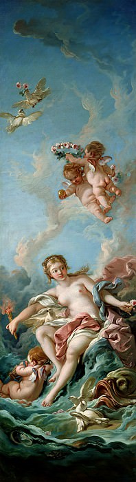 Буше Франсуа (Париж 1703-1770) - Венера на волне (265х86 см) 1769. Музей Гетти