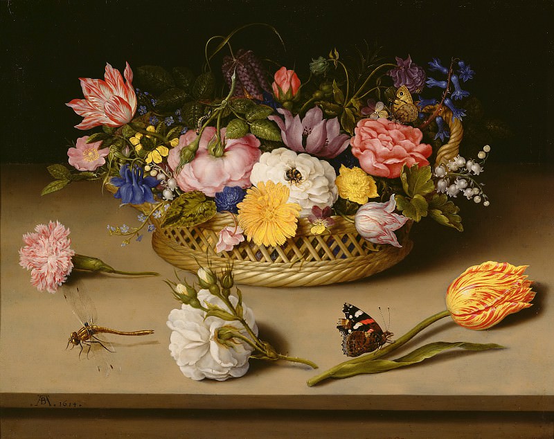 Bosschaert Ambrosius I (1573 Antwerp - 1621 The Hague) - Still life of flowers (28x38 cm) 1614. J. Paul Getty Museum