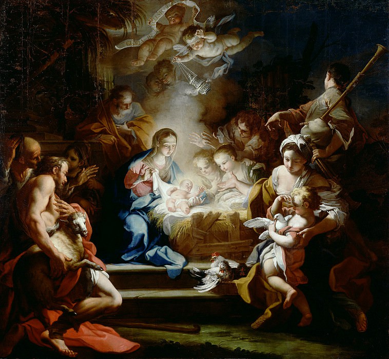 Concha Sebastiano (1680 Gaeta - 1764 Naples) - Adoration of the Shepherds (244x264 cm) 1720. J. Paul Getty Museum