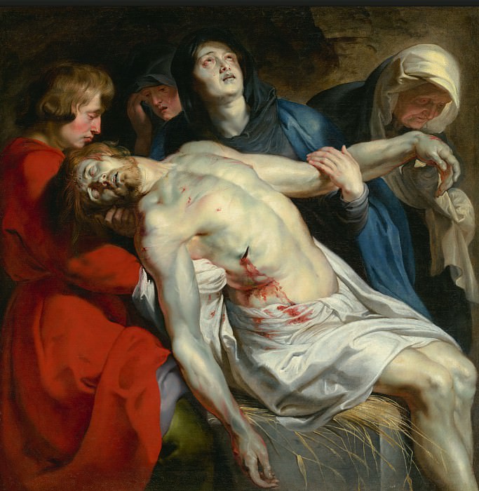 Rubens Peter Paul (1577 Siegen - 1640 Antwerp) - Entombment (131x130 cm) c.1612. J. Paul Getty Museum