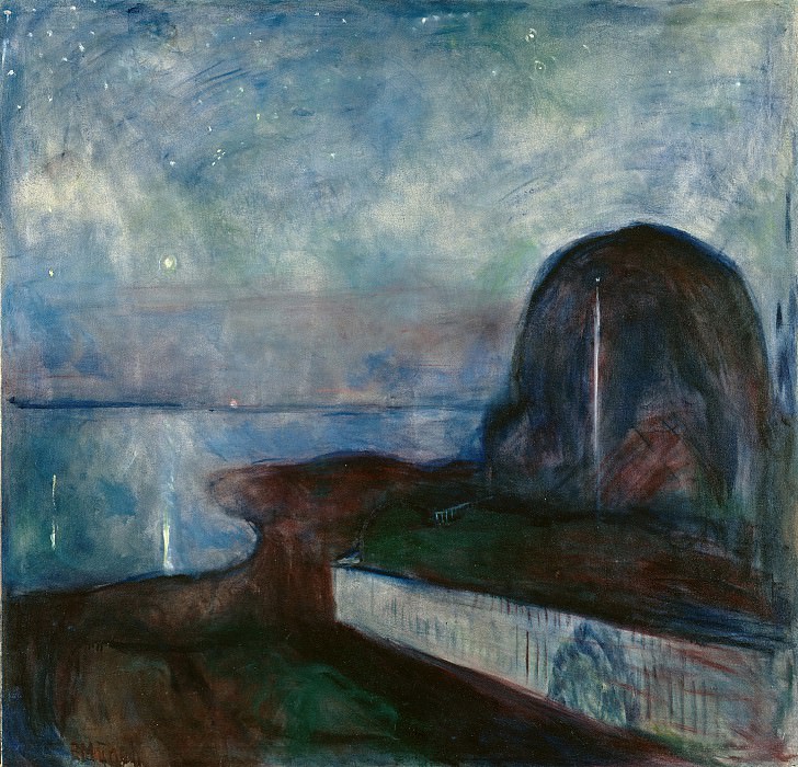 Edvard Munch ( 1863 Löten, Hedmark - 1944 Ekely, near Oslo) - Starry Night (136x142 cm) 1893. J. Paul Getty Museum