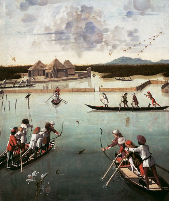 Carpaccio Vittore (1472 Venice - 1526 Kapodistrias) - Hunting in the lagoon (75x64 cm) 1490-95. J. Paul Getty Museum