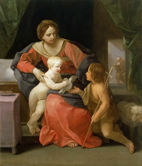 Рени Гвидо (1575 Кальвенцано - 1642 Болонья) - Мадонна с младенцем и маленьким Иоанном Крестителем (172х142 см) 1640-42. Музей Гетти
