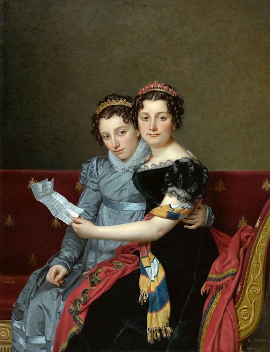 Давид Жак-Луи (1748 Париж - 1825 Брюссель) - Сестры Зинаида и Шарлотта Бонапарт (129х100 см) 1821. Музей Гетти