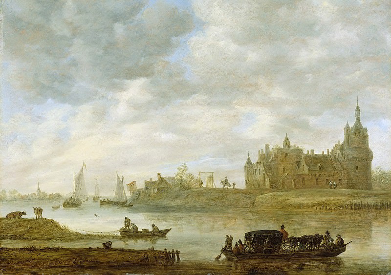 Гойен Ян Йозефс ван (1596 Лейден - 1656 Гаага) - Замок Вейк в Дурстеде (52х73 см) 1649. J. Paul Getty Museum