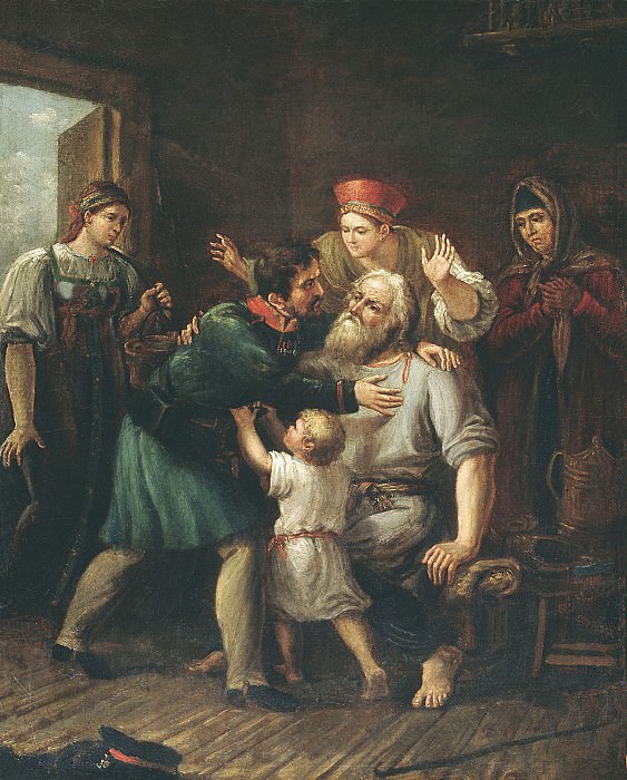 Возвращение ратника в свое семейство 1815. часть 1 - русских и советских худ Русские и советские художники