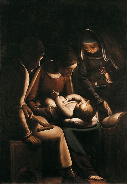Luca Cambiaso Holy Family with Saint Anne 16104 203. часть 4 - европейского искусства Европейская живопись