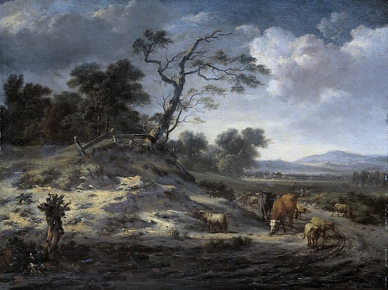 Wijnants, Jan -- Landschap met vee op een landweg, 1655-1684. Rijksmuseum: part 2