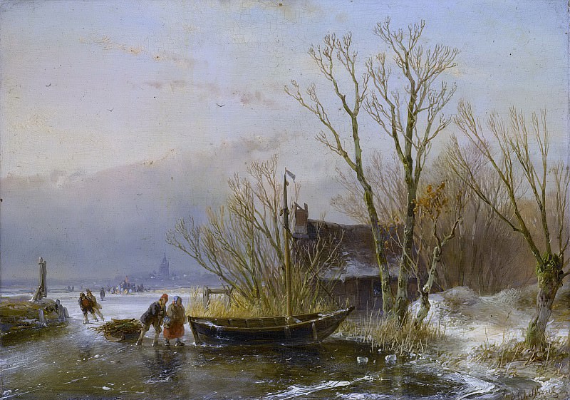 Андреас Шельфхоут -- Зима, сборщики хвороста, 1849. Рейксмузеум: часть 2