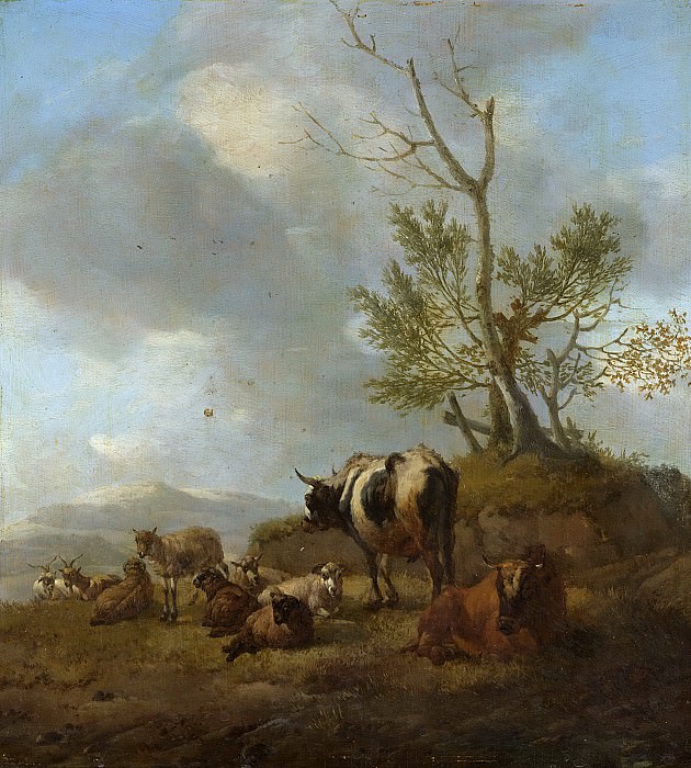 Виллем Ромейн -- Скот на фоне пейзажа, 1650-1694. Рейксмузеум: часть 2