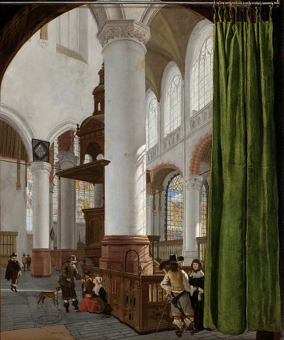 Герард Хоукгест -- Внутри Старой Церкви в Дельфте, 1654. Рейксмузеум: часть 2
