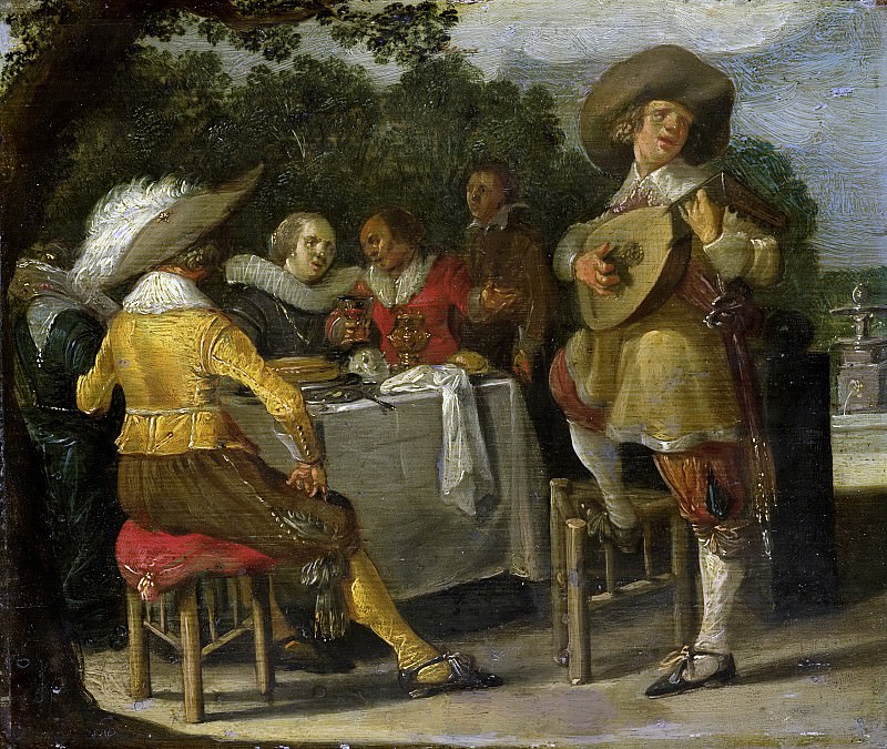 Hals, Dirck -- Een feestvierend gezelschap buitenshuis, 1620-1630. Rijksmuseum: part 2