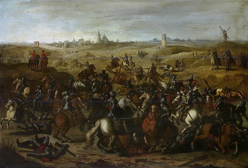Vrancx, Sebastiaan -- Het gevecht tussen Bréauté en Leckerbeetje op de Vughterheide, 5 februari 1600, 1600-1650. Rijksmuseum: part 2