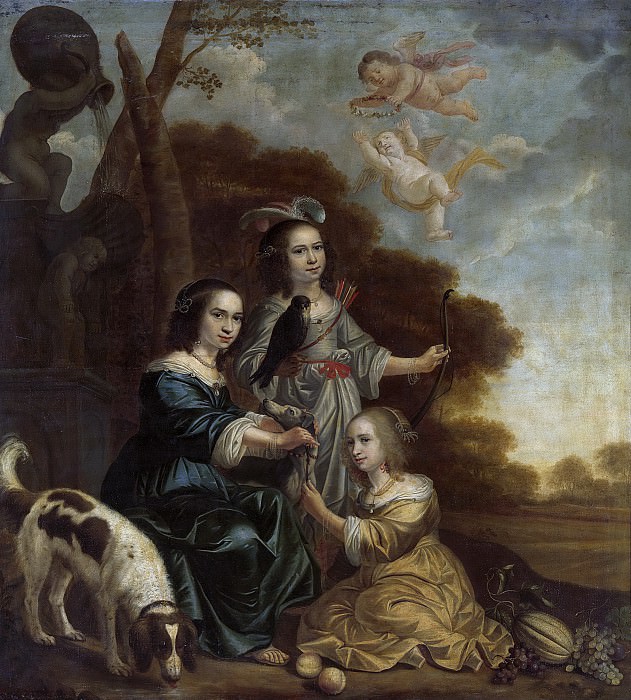 Delff, Jacob Willemsz. (II) -- Portret van Geertruyt, Margriet en Anna Delff, de dochters van de kunstenaar, 1660. Rijksmuseum: part 2