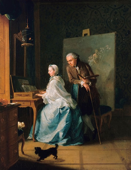 Тишбейн, Иоганн Генрих I (1722-1789) - Автопортрет с женой у спинета. Часть 3