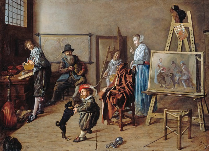 Jan Miense Molenaer (c.1610-1668) - The workshop of the painter. Part 3