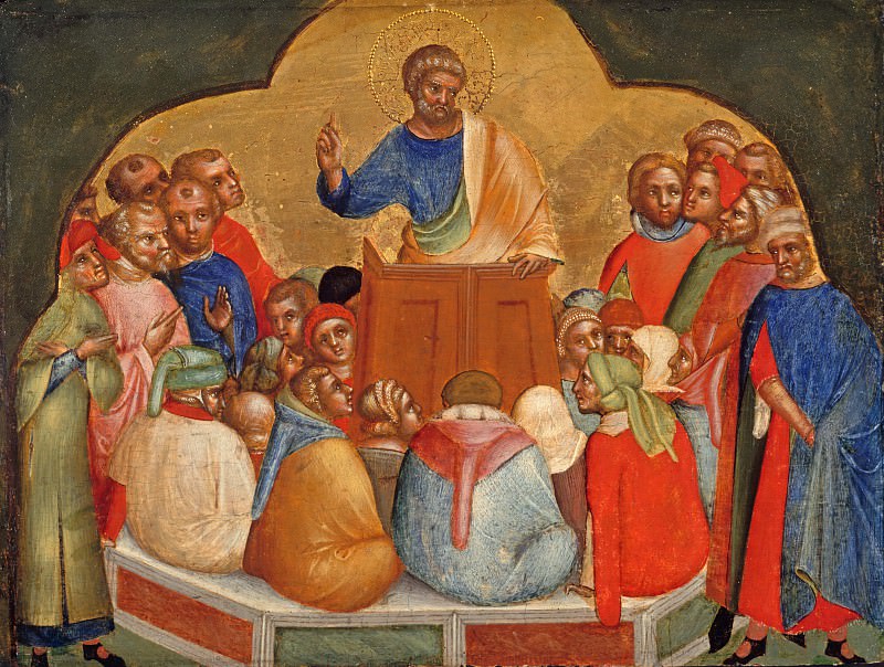 Lorenzo Veneziano (before1356-after1378) - Predella with scenes from the lives of the Apostles Peter and Paul - The apostle Peter preach. Part 3