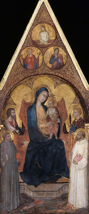 Master der Madonna im Palazzo Venezia - Enthroned Madonna with Child and Saints. Part 3