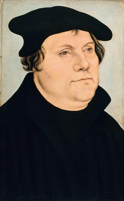 Lucas Cranach I (workshop) - Portrait of Martin Luther. Part 3