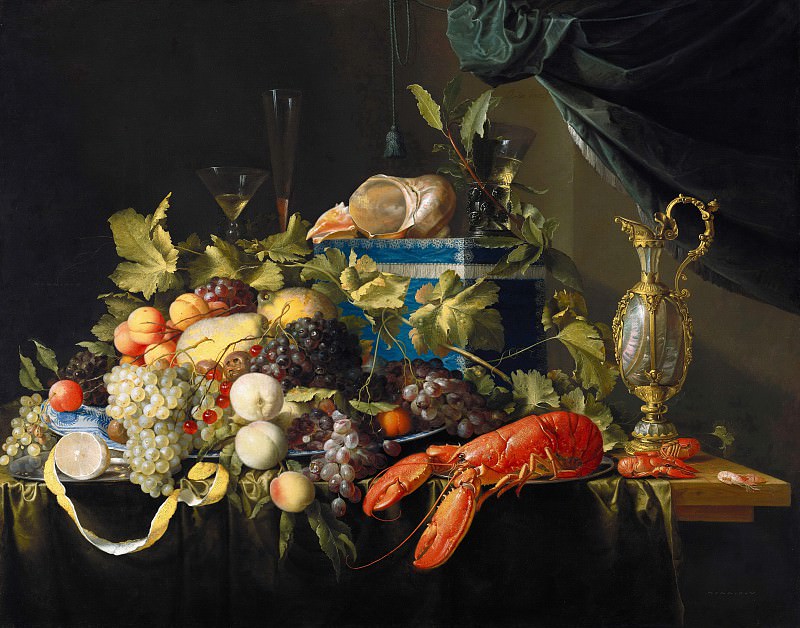 Jan Davidsz. de Heem (1606-1683-84) - Still Life with Fruit and Lobster. Part 3