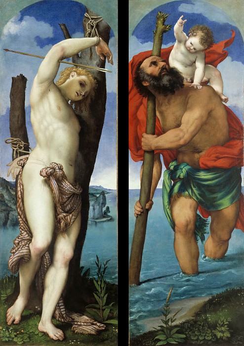 Lorenzo Lotto (c.1480-1557) - The St. Sebastian and St.. Christopher. Part 3