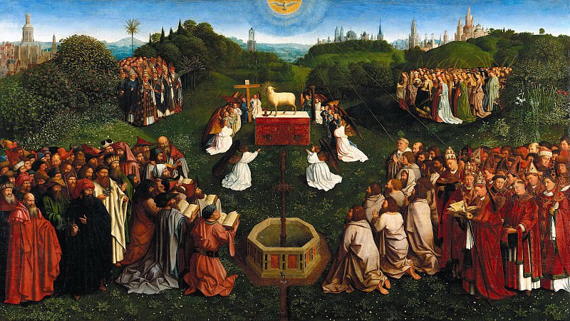 Michiel Coxie (c.1497-1592) - The Adoration of the Mystic Lamb. Part 3