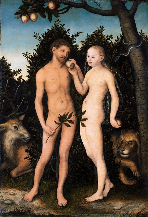 Кранах, Лукас I (1472-1553) - Адам и Ева в раю. Часть 3